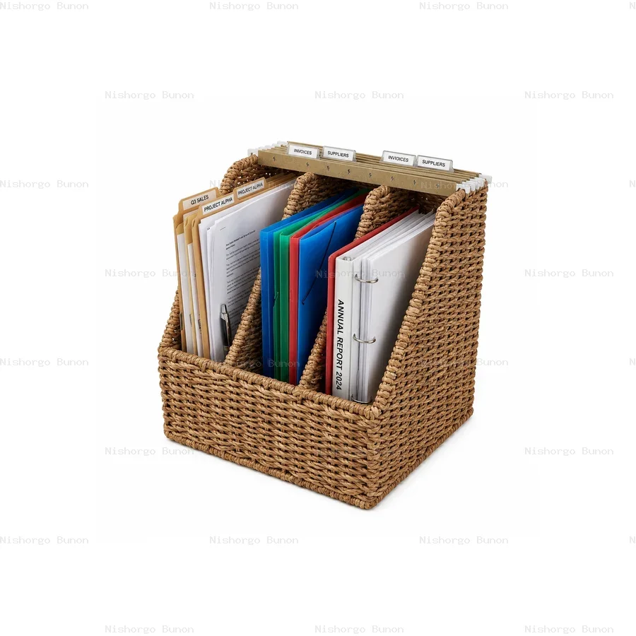 Wicker File Organizer